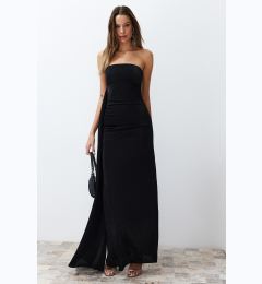 Снимка на Trendyol Black Glitter Knitted Long Elegant Evening Dress