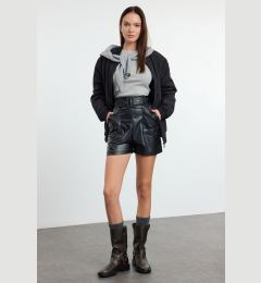 Снимка на Trendyol Black High Waist Belted Mini Shorts & Bermuda