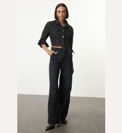 Снимка на Trendyol Black High Waist Pocket Detailed Wide Leg Jeans