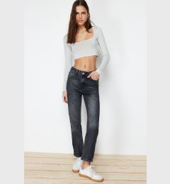 Снимка на Trendyol Black High Waist Straight Jeans