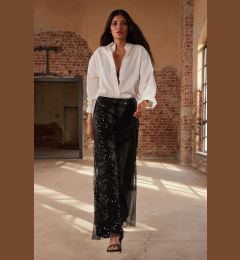 Снимка на Trendyol Black Lined Sequin Knitted Trousers