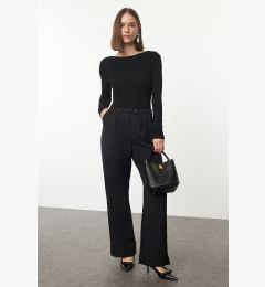 Снимка на Trendyol Black Low Waist Wide Leg/Wide Leg Woven Trousers