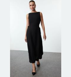 Снимка на Trendyol Black Matte Satin Midi Dress