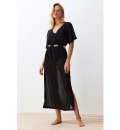 Снимка на Trendyol Black Maxi Knitted Slit Beach Dress