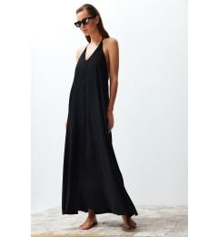 Снимка на Trendyol Black Maxi Woven Decollete Backless Beach Dress