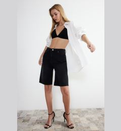 Снимка на Trendyol Black More Sustainable High Waist Denim Shorts & Bermuda