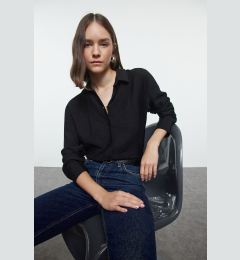 Снимка на Trendyol Black Oversize Wide Fit Woven Shirt