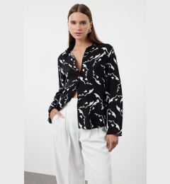 Снимка на Trendyol Black Patterned Oversize Wide Pattern Woven Shirt