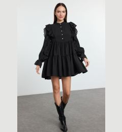 Снимка на Trendyol Black Plain Lace Detailed Mini Woven Dress