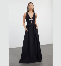 Снимка на Trendyol Black Plain Regular Unlined Woven Evening Dress & Graduation Dress