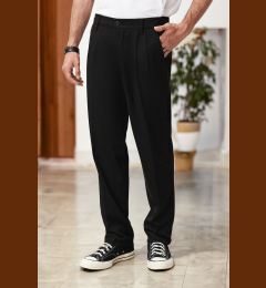 Снимка на Trendyol Black Pleated Classic Baggy Fit Fabric Trousers