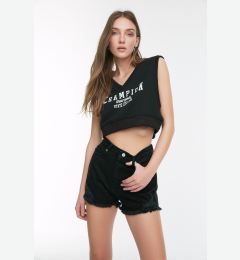 Снимка на Trendyol Black Ripped Mini Denim Shorts