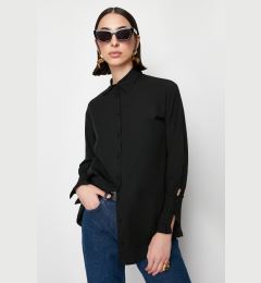 Снимка на Trendyol Black Ruffle Detailed Cotton Woven Shirt