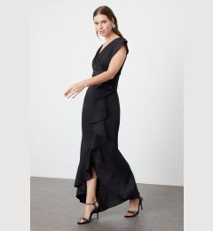 Снимка на Trendyol Black Ruffle Detailed Woven Long Elegant Evening Dress