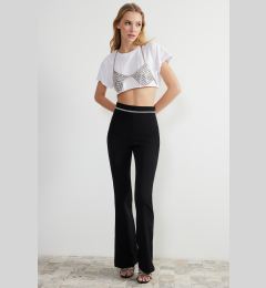 Снимка на Trendyol Black Shiny Stone Woven Trousers