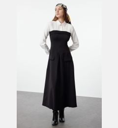 Снимка на Trendyol Black Shirt Collar Detailed Woven Dress