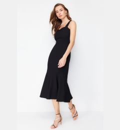 Снимка на Trendyol Black Skirt Flounce Strap Midi Woven Dress