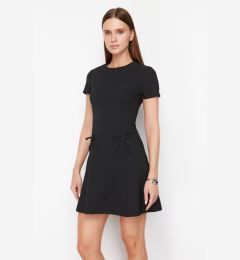 Снимка на Trendyol Black Skirt Waist Opening Bow Detail Mini Woven Dress