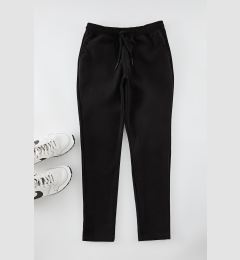 Снимка на Trendyol Black Slim Fit Elastic Waist Tied Suede Trousers