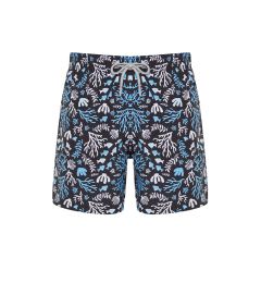 Снимка на Trendyol Black Standard Size Coral Patterned Swim Shorts