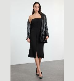 Снимка на Trendyol Black Strapless Midi Woven Dress