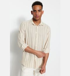 Снимка на Trendyol Black Striped Regular Fit Textured Shirt