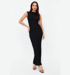 Снимка на Trendyol Black Textured Fabric Fitted Moon Sleeve Knitted Stretchy Midi Pencil Dress