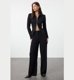 Снимка на Trendyol Black Wide Leg High Waist Woven Fabric Trousers