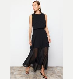 Снимка на Trendyol Black Woven Chiffon Elegant Evening Dress