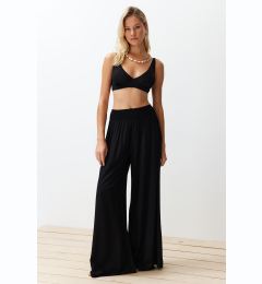 Снимка на Trendyol Black Woven Gipe Detailed Trousers