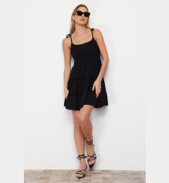 Снимка на Trendyol Black Woven Mini Dress with Flounce Fabric Skirt