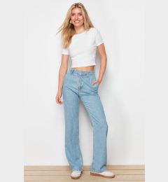 Снимка на Trendyol Blue 100% Tencel™ Pocket Detailed High Waist Wide Leg Jeans