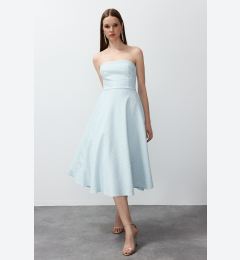 Снимка на Trendyol Blue A-Cut Woven Elegant Evening Dress