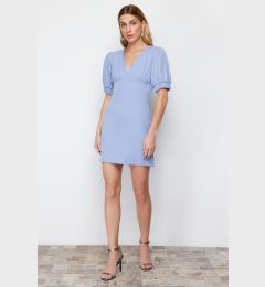 Снимка на Trendyol Blue A-line Back Detailed Balloon Sleeve Mini Woven Dress