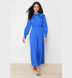 Снимка на Trendyol Blue Baby Collar Linen Look Woven Dress