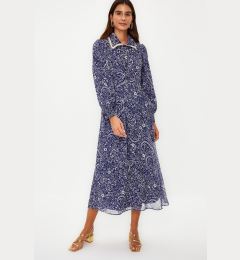 Снимка на Trendyol Blue Belt Lined Chiffon Floral Woven Dress