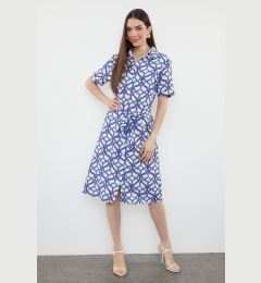 Снимка на Trendyol Blue Belted Midi Woven Shirt Dress