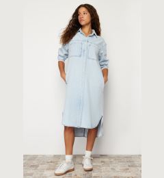 Снимка на Trendyol Blue Denim Maxi Shirt Dress