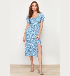 Снимка на Trendyol Blue Floral A-line Viscose Midi Woven Dress