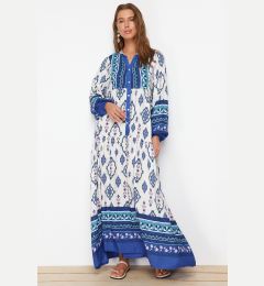 Снимка на Trendyol Blue Floral Pattern Woven Viscose Dress