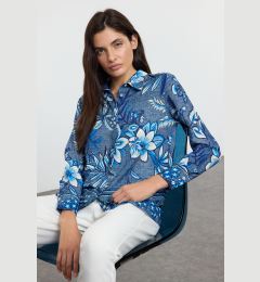 Снимка на Trendyol Blue Floral Patterned Oversize Wide Pattern Shirt