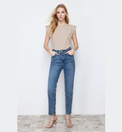 Снимка на Trendyol Blue High Waist Slim Mom Jeans