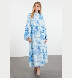 Снимка на Trendyol Blue Lined Woven Chiffon Floral Pattern Dress