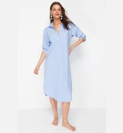 Снимка на Trendyol Blue Midi Woven Slit Beach Dress