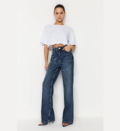 Снимка на Trendyol Blue More Sustainable Ripped High Waist Wide Leg Jeans