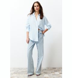 Снимка на Trendyol Blue Oversize Wide Fit Woven Shirt