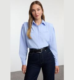 Снимка на Trendyol Blue Padding Detailed Oversize Wide Fit Shirt