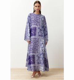 Снимка на Trendyol Blue Paisley Patterned Woven Lined Chiffon Dress