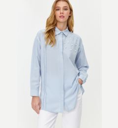 Снимка на Trendyol Blue Pearl Detailed Cotton Woven Shirt