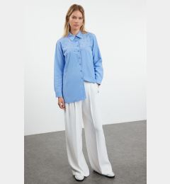 Снимка на Trendyol Blue Pearl Stone Detailed Woven Shirt